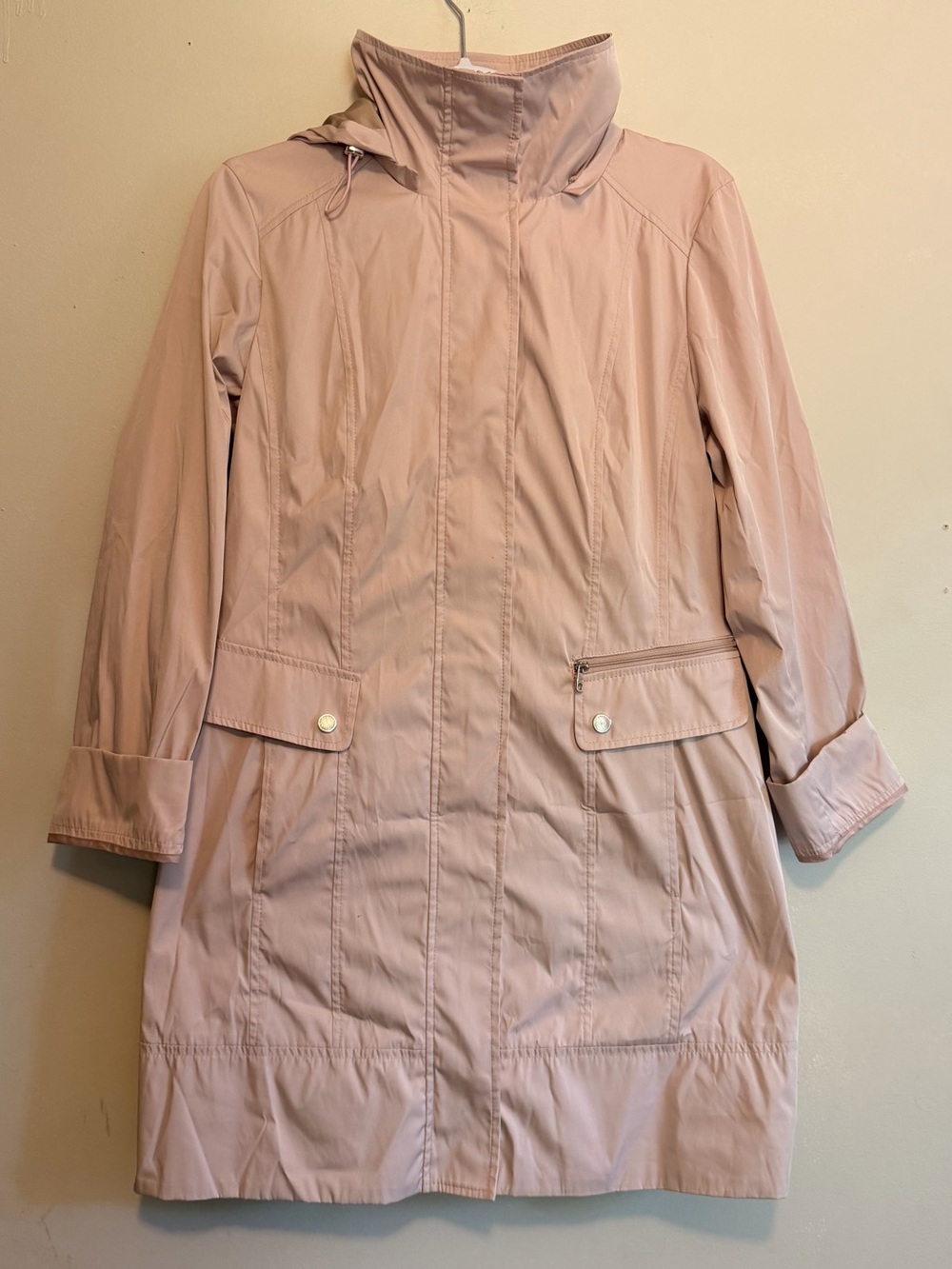 Cole Haan Signature Packable
Hooded Raincoat Pink women's small